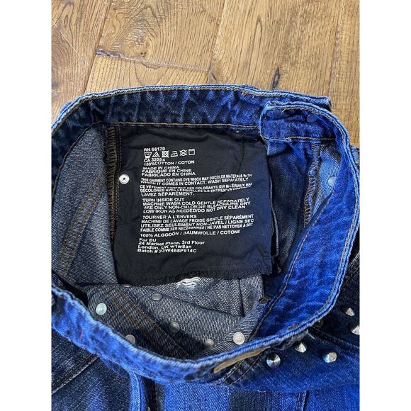 BDG Urban Outfitters Denim High Rise Cheeky Studded Cutoff Shorts Women's Sz 26 - Picture 8 of 8